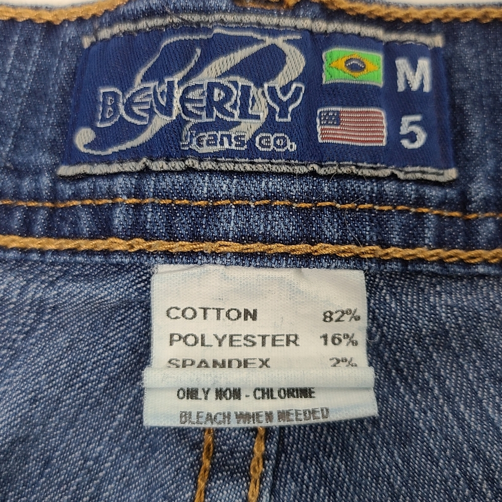 BEVERLY JEANS CO Denim Jean Shorts Size 5 Stretch - Picture 5 of 5